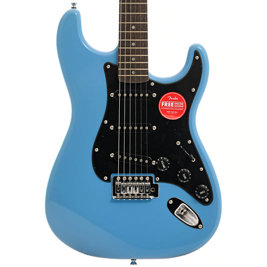 Front of Squier Sonic Stratocaster, California Blue