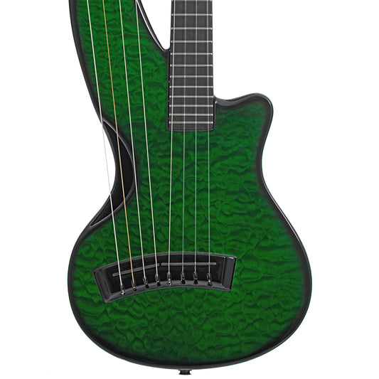 Front of Emerald Synergy Tenor Harp Ukulele 