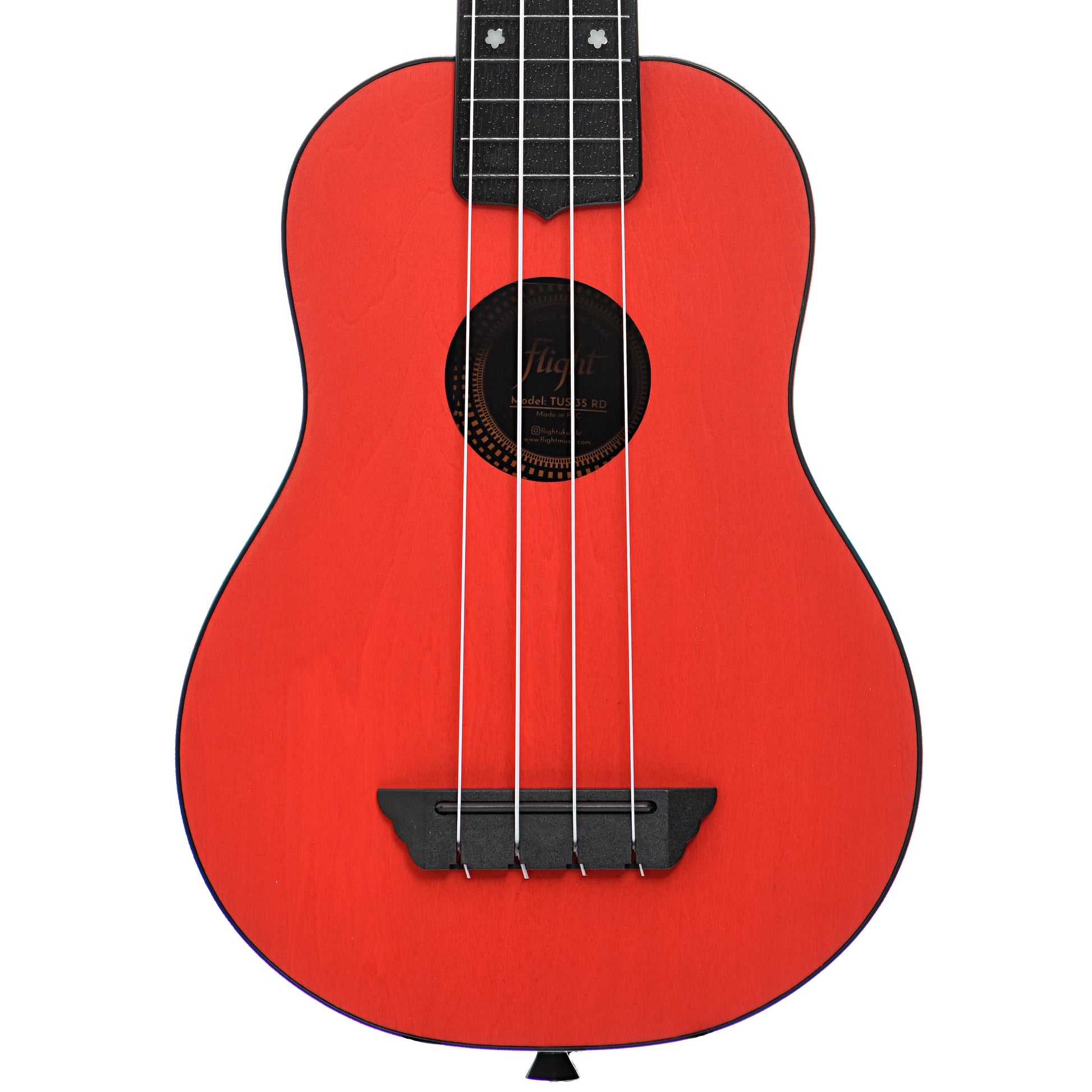 Front of Flight TUS35 Travel Series Soprano Ukulele, Red