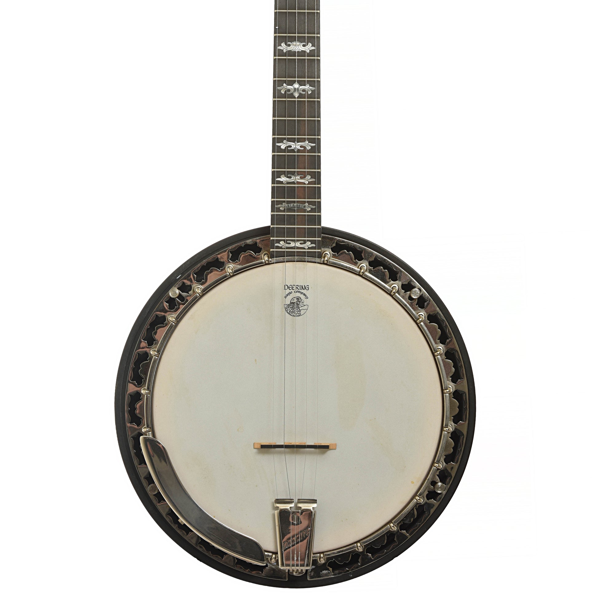 Front of Deering 40th Anniversary White Oak Resonator Banjo 