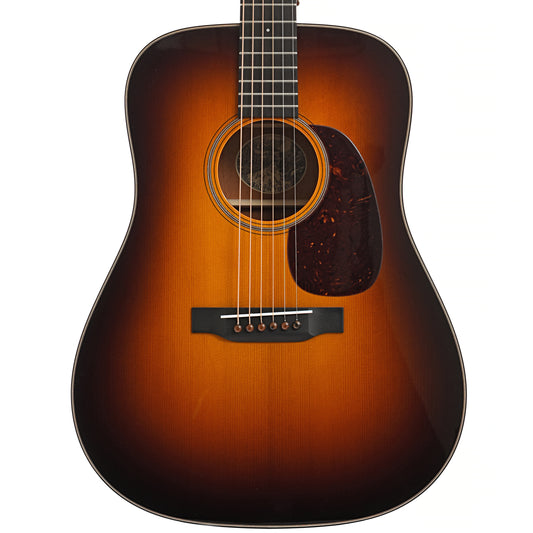 Front of Collings D1T Traditional Series Dreadnought Acoustic Guitar, Baked Adirondack Top, Sunburst
