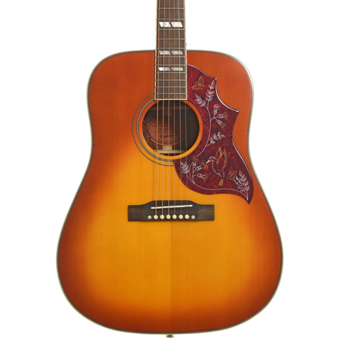 Front of Epiphone Hummingbird Standard Acoustic Guitar