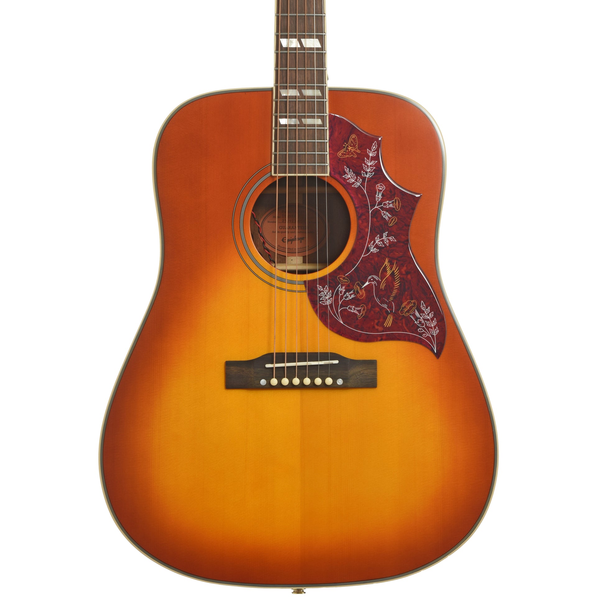 Front of Epiphone Hummingbird Standard Acoustic Guitar