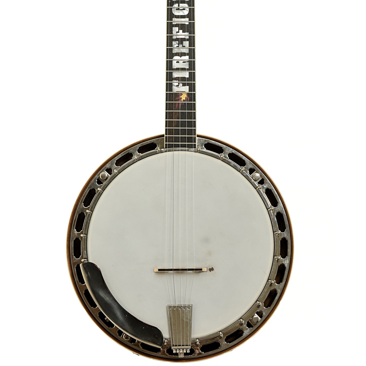 Front of Hatfield Buckdancer Custom Firefighter Resonator Banjo 