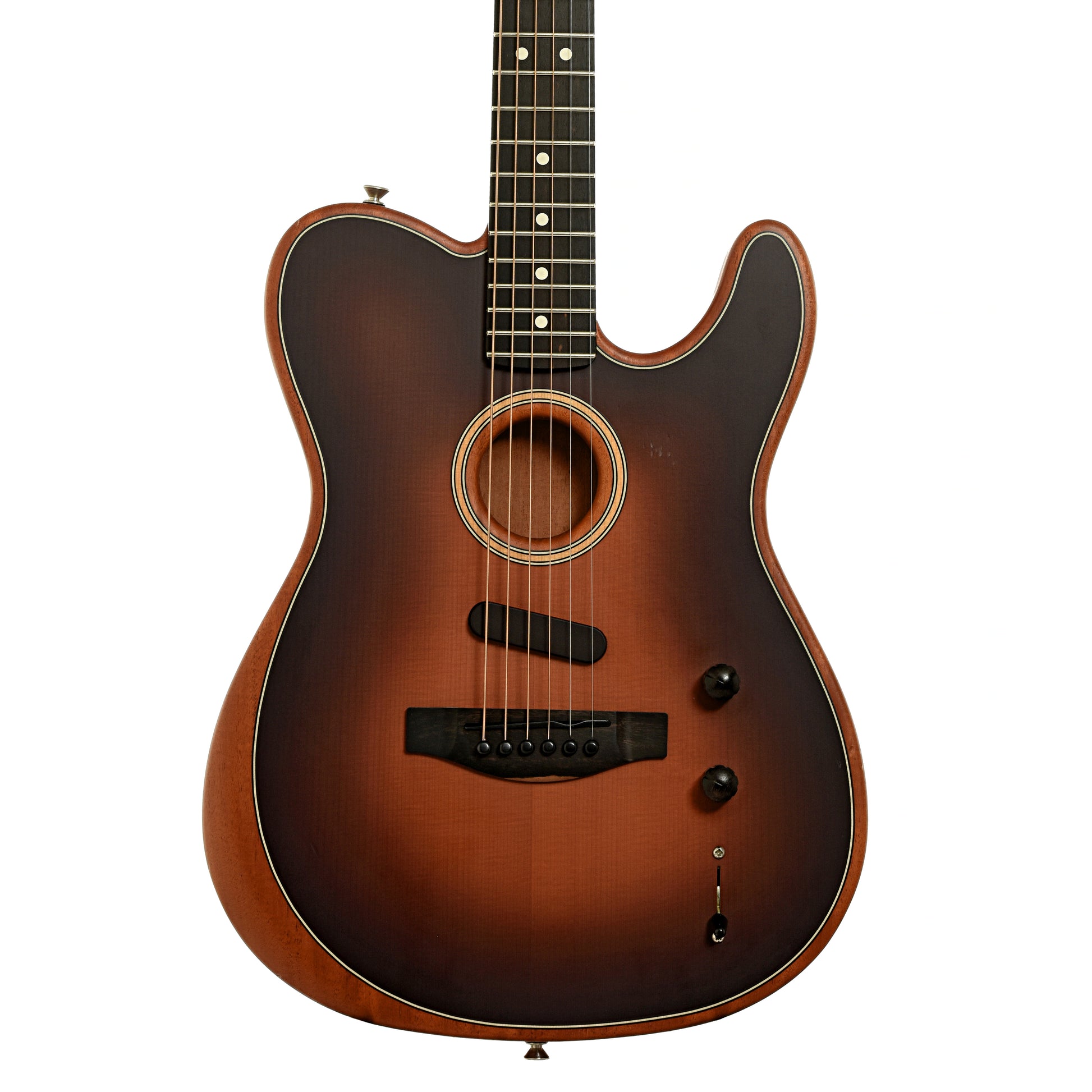 Front of Fender Acoustasonic Telecaster Acoustic Guitar 