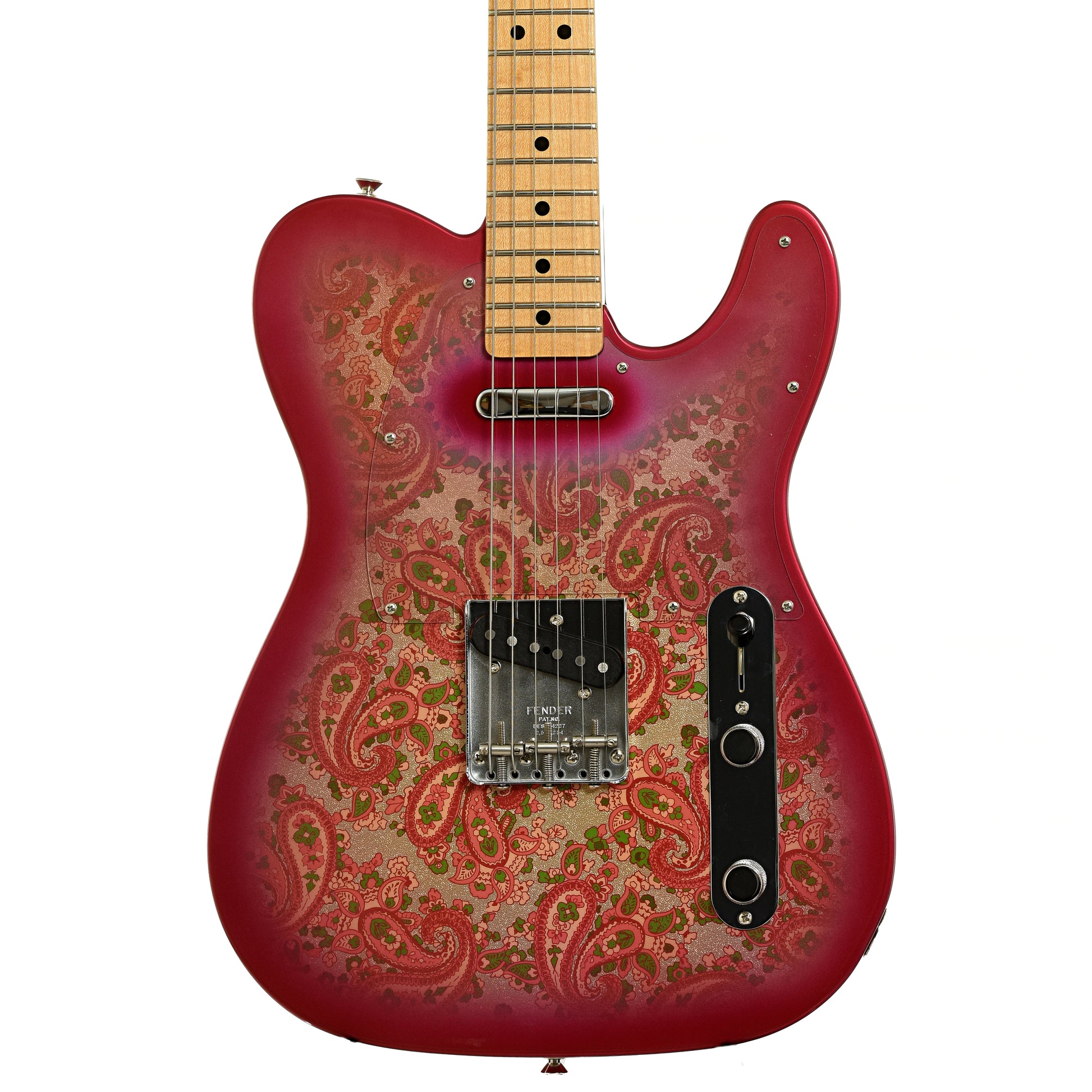 Front of Fender Vintage Custom '68 Paisley Telecaster NOS Electric Guitar