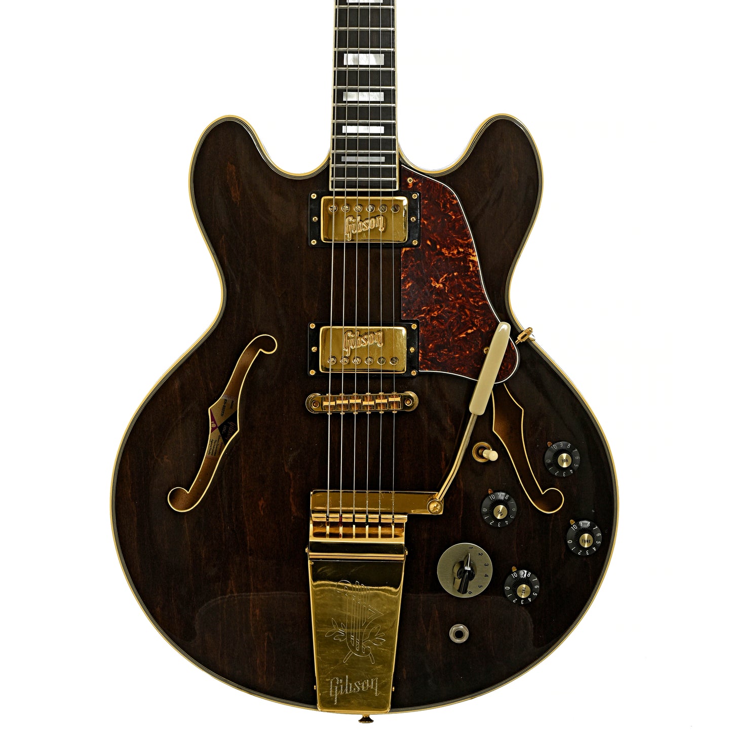 Frotn of Gibson ES-355TD Stereo Hollowbody Electric Guitar 