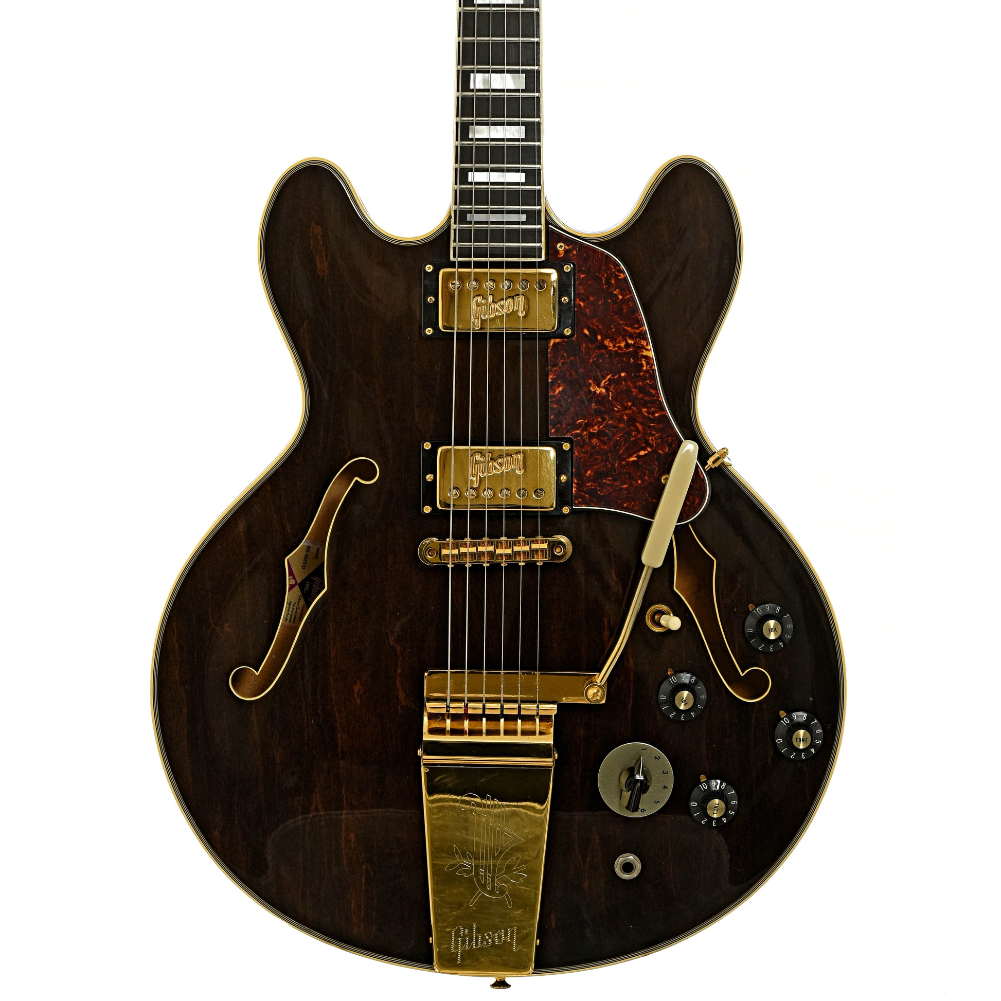 Frotn of Gibson ES-355TD Stereo Hollowbody Electric Guitar 