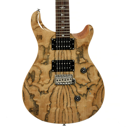 Front of PRS SE Custom 24 Burled Ash Limited Edition Natural Finish Electric Guitar