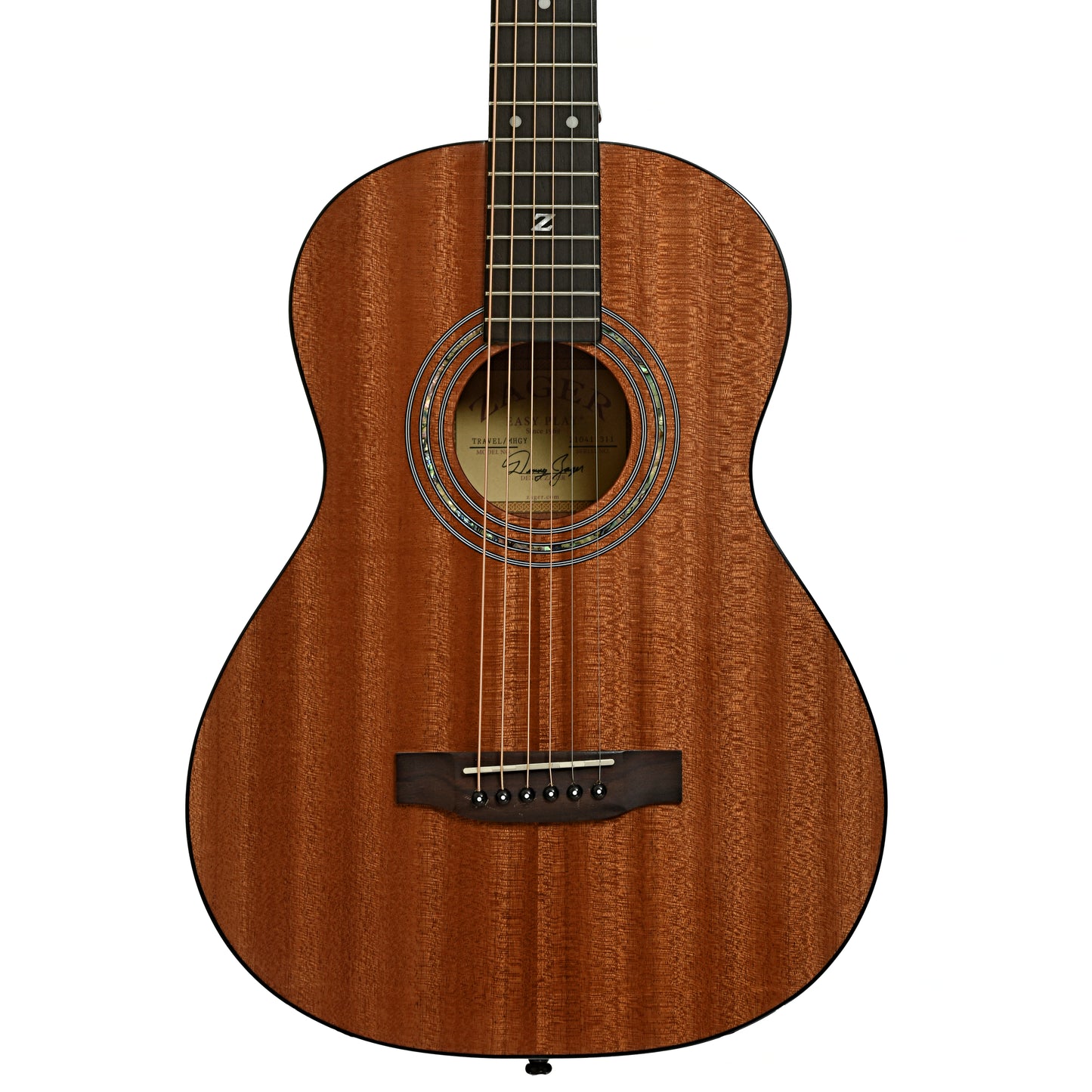 Front of Zager Travel Acoustic Guitar