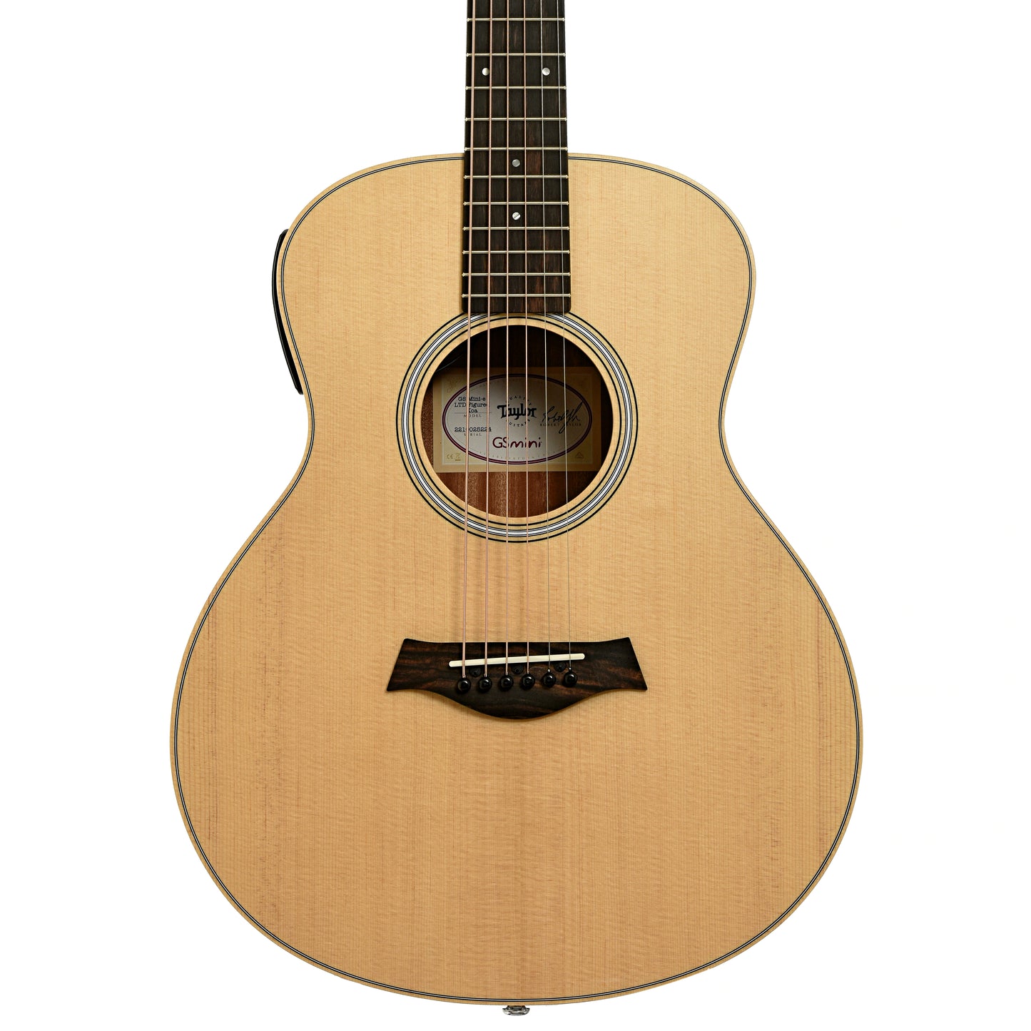 Front of Taylor GS Mini-e LTD Figured Koa Acoustic Guitar
