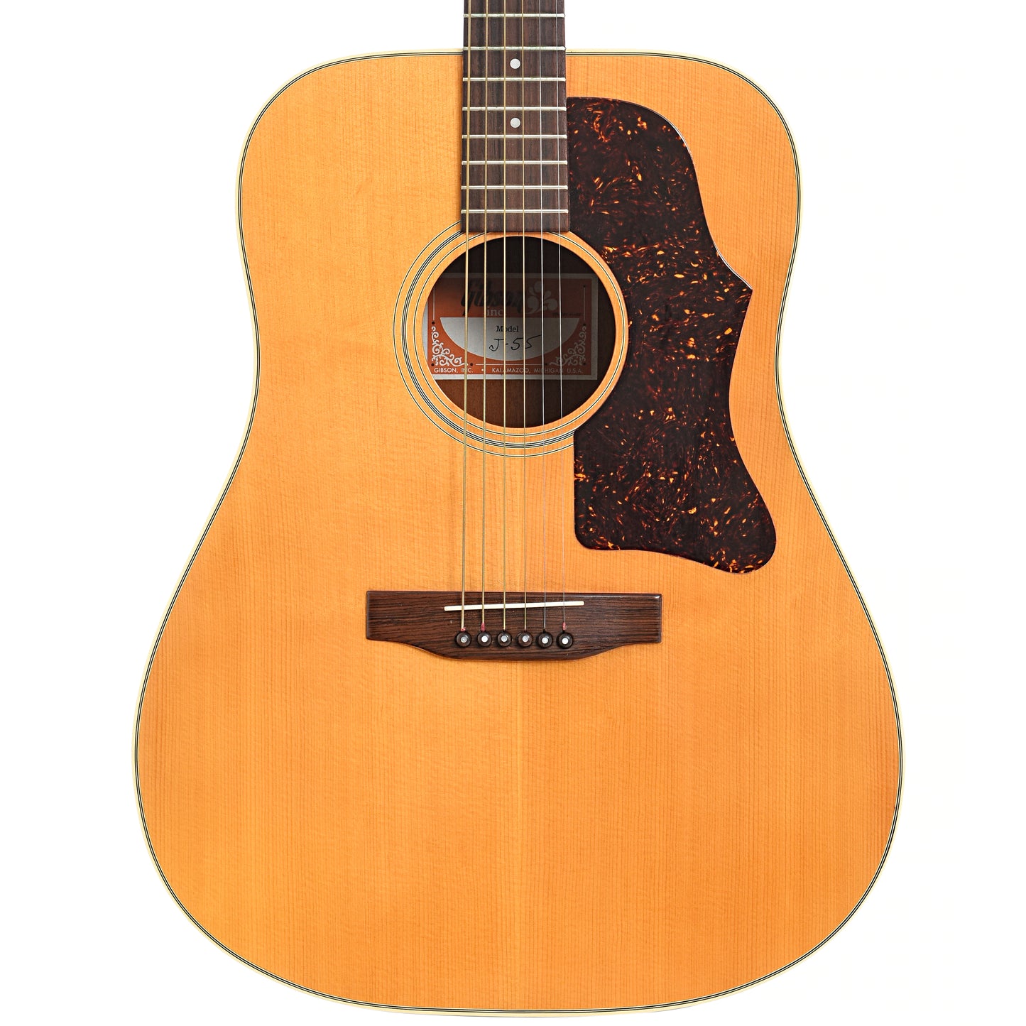 Front of Gibson J-55 Acoustic Guitar