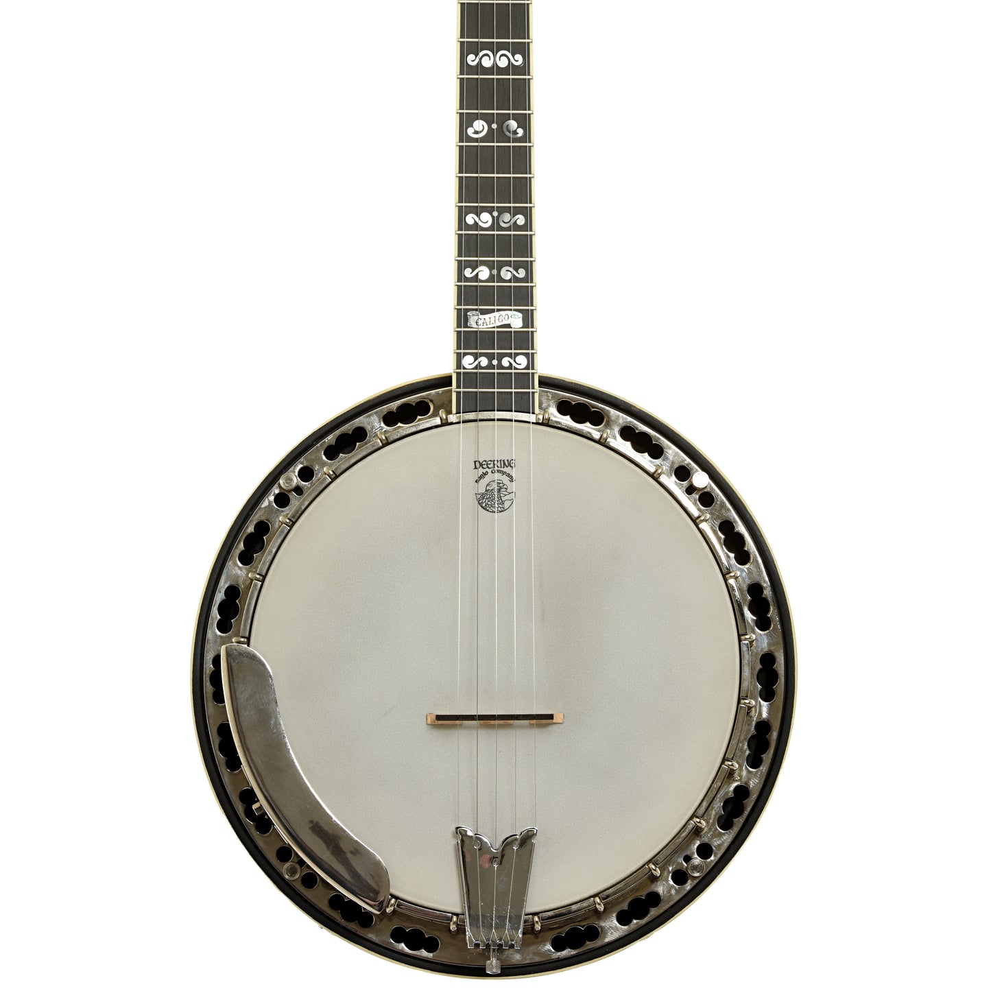 Front of Deering Calico Resonator Banjo