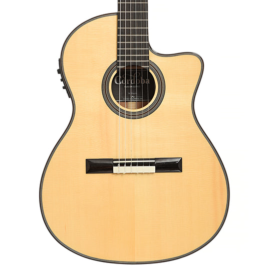 Front of Cordoba Fusion 14 Maple Nylon String Acoustic-Electric Guitar (2021)