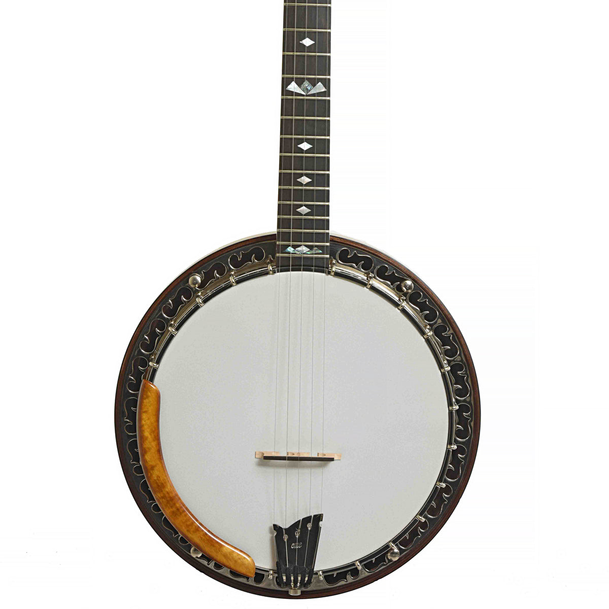 Front of Ome Vintage Ikon Resonator Banjo & Case