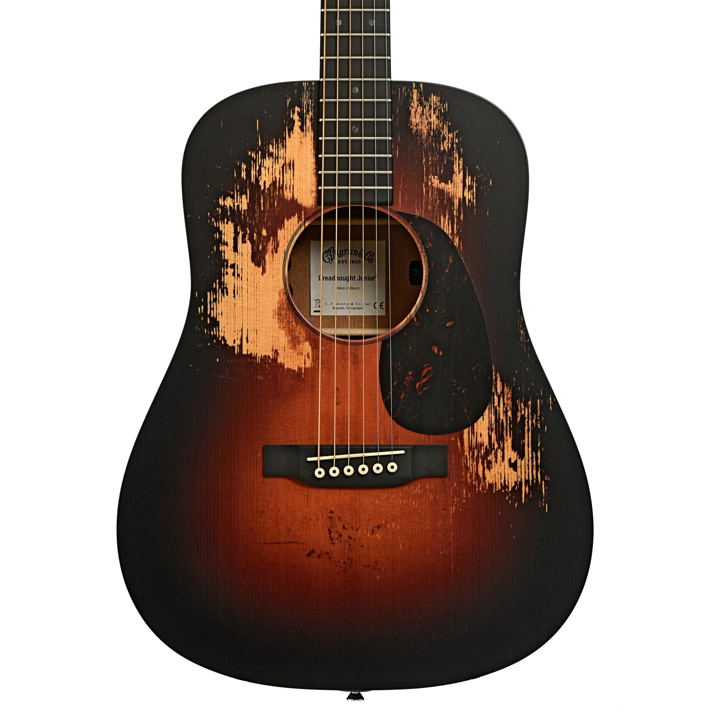 Front of DC-JRE StreetLegend Burst Junior Acoustic Electric Guitar & Gigbag