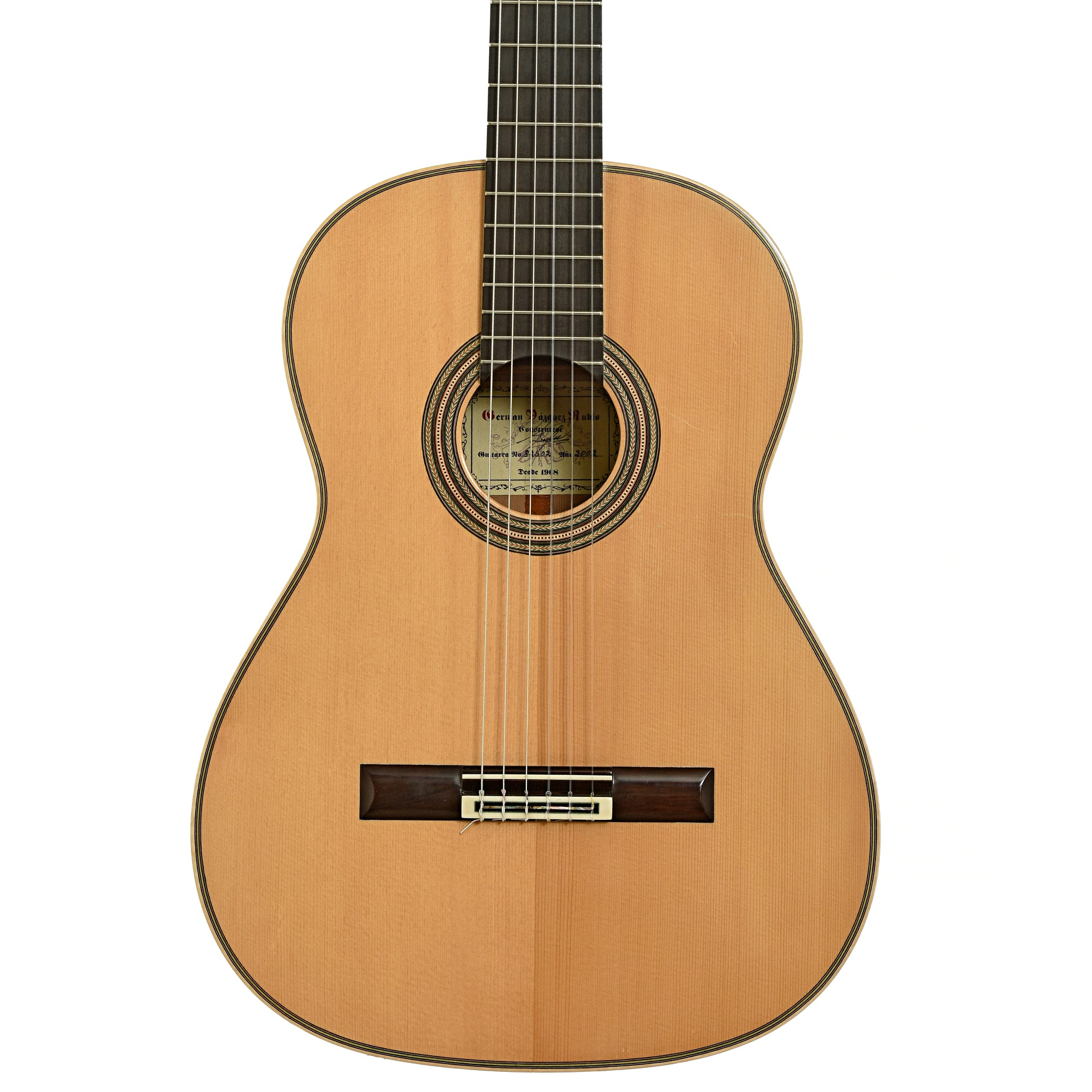 Front of G.V. Rubio Hauser Model Classical Guitar