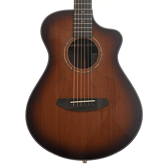 Front of Breedlove Premier Companion Edgeburst CE Redwood-EI Rosewood Acoustic-Electric Guitar
