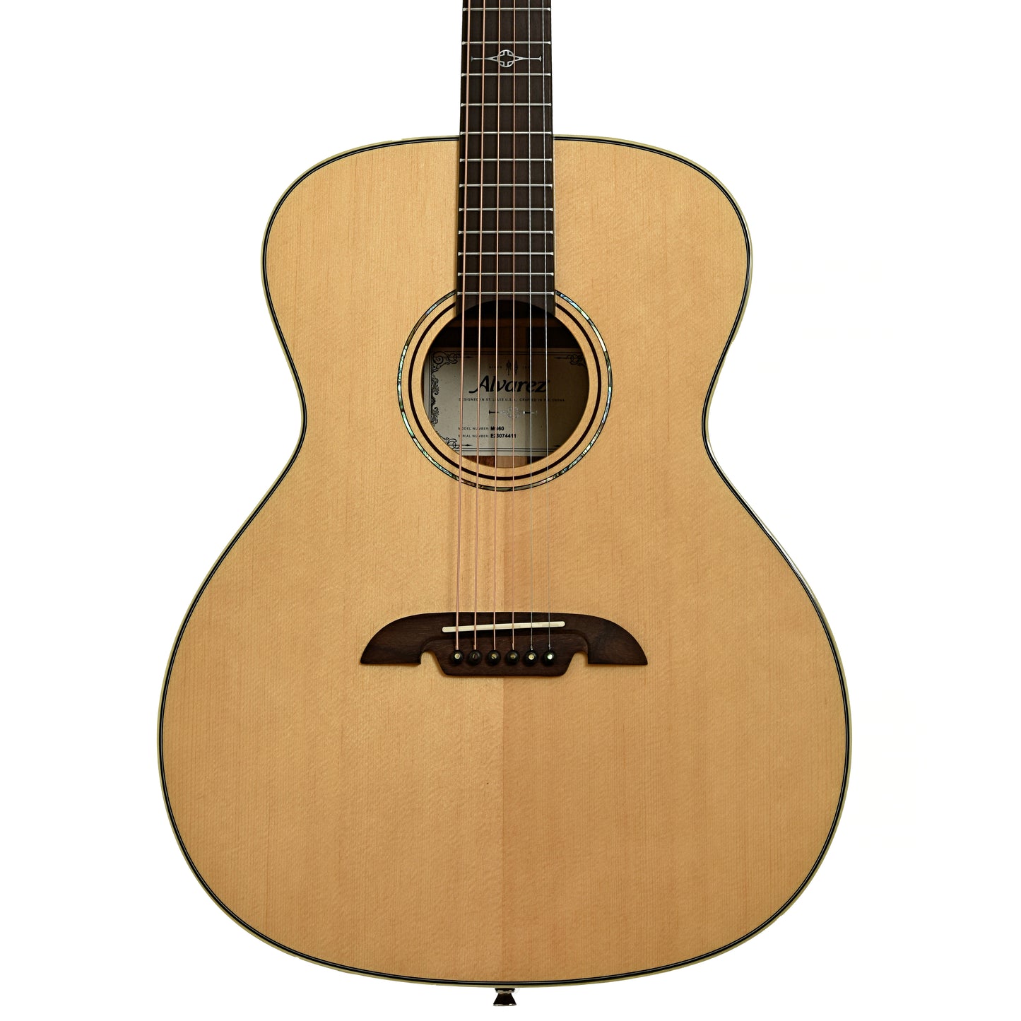 Front of Alvarez Masterworks Series MG60 Grand Auditorium Acoustic Guitar