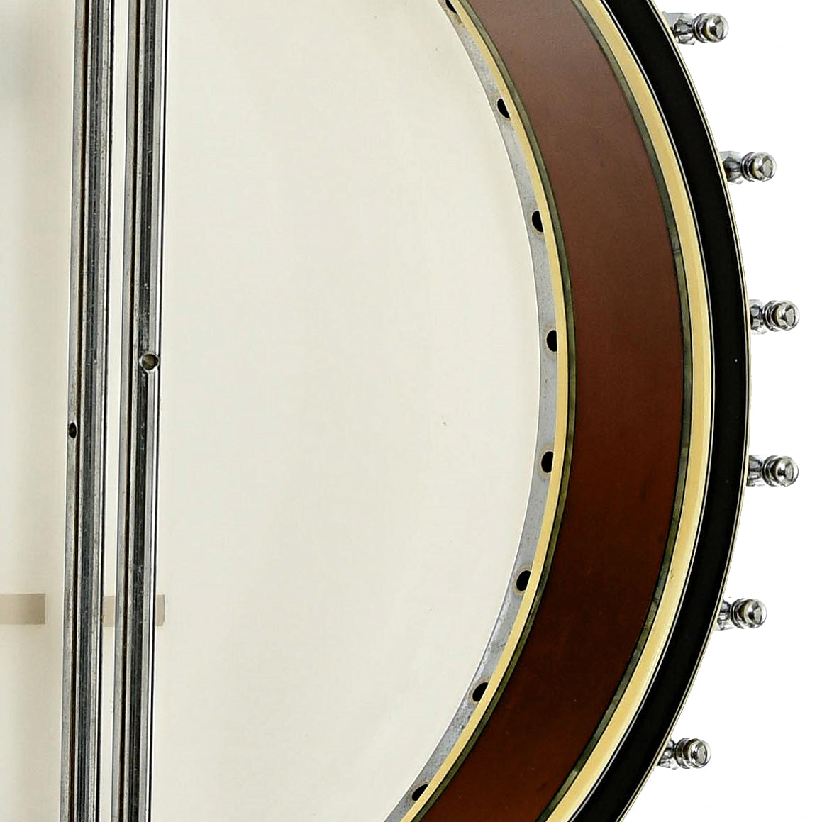 Inside rim of Alvarez Silver Princess Open Back Banjo 