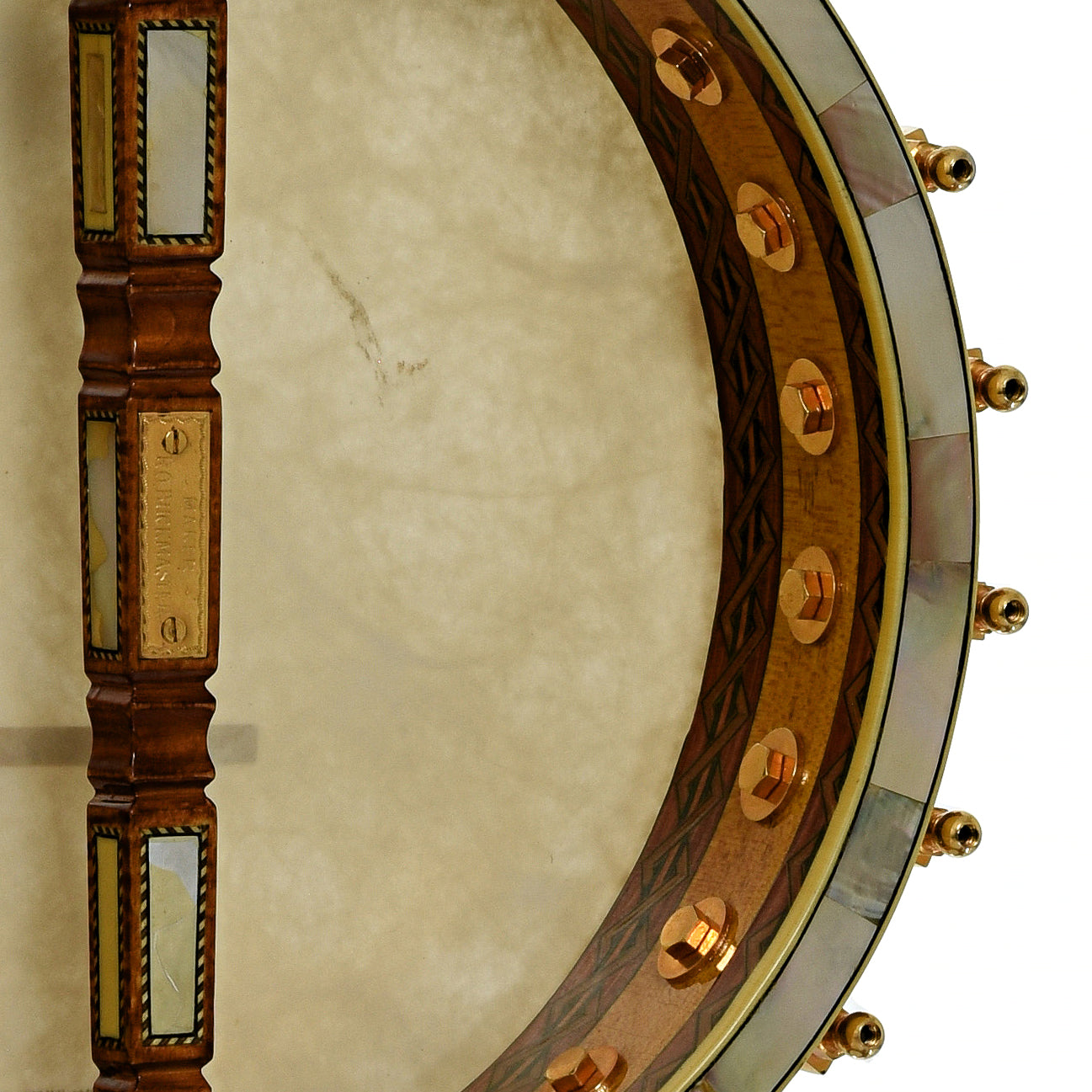 Inside rim of R.O. Buckmaster Deluxe Open Back Banjo