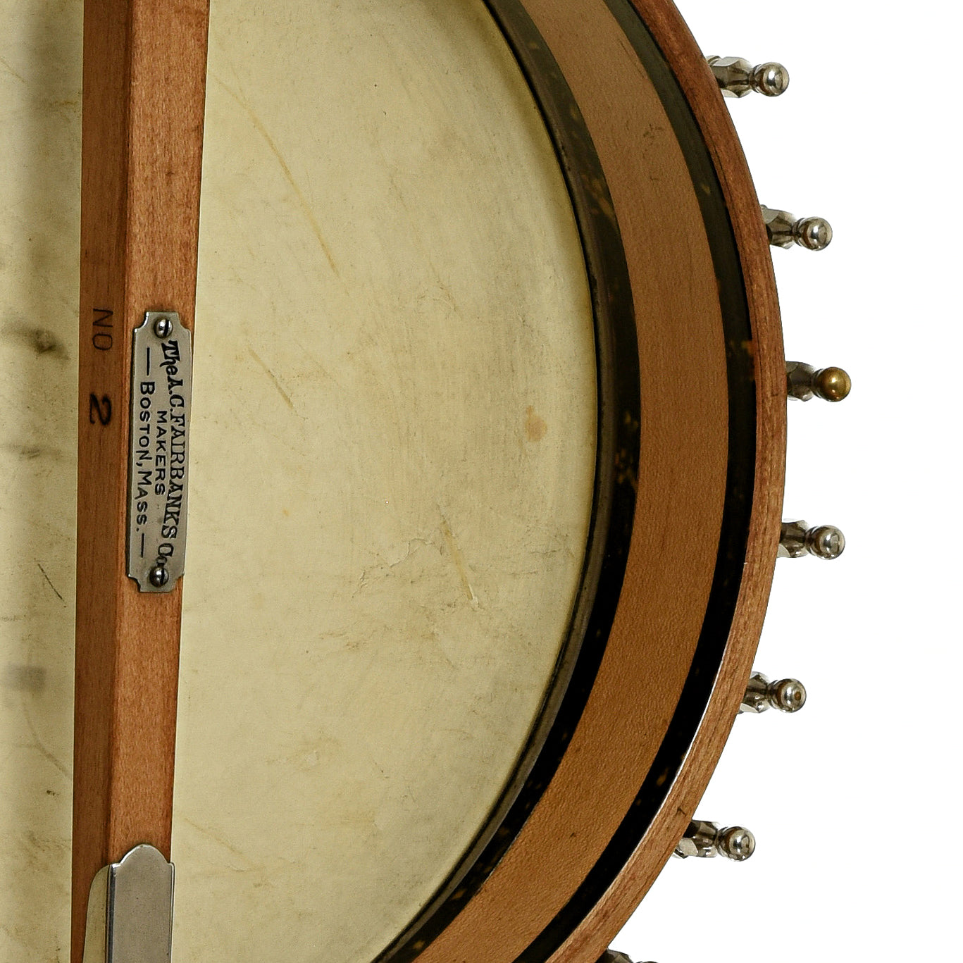Inside rim of Fairbanks Whyte Laydie No.2 Open Back Banjo 