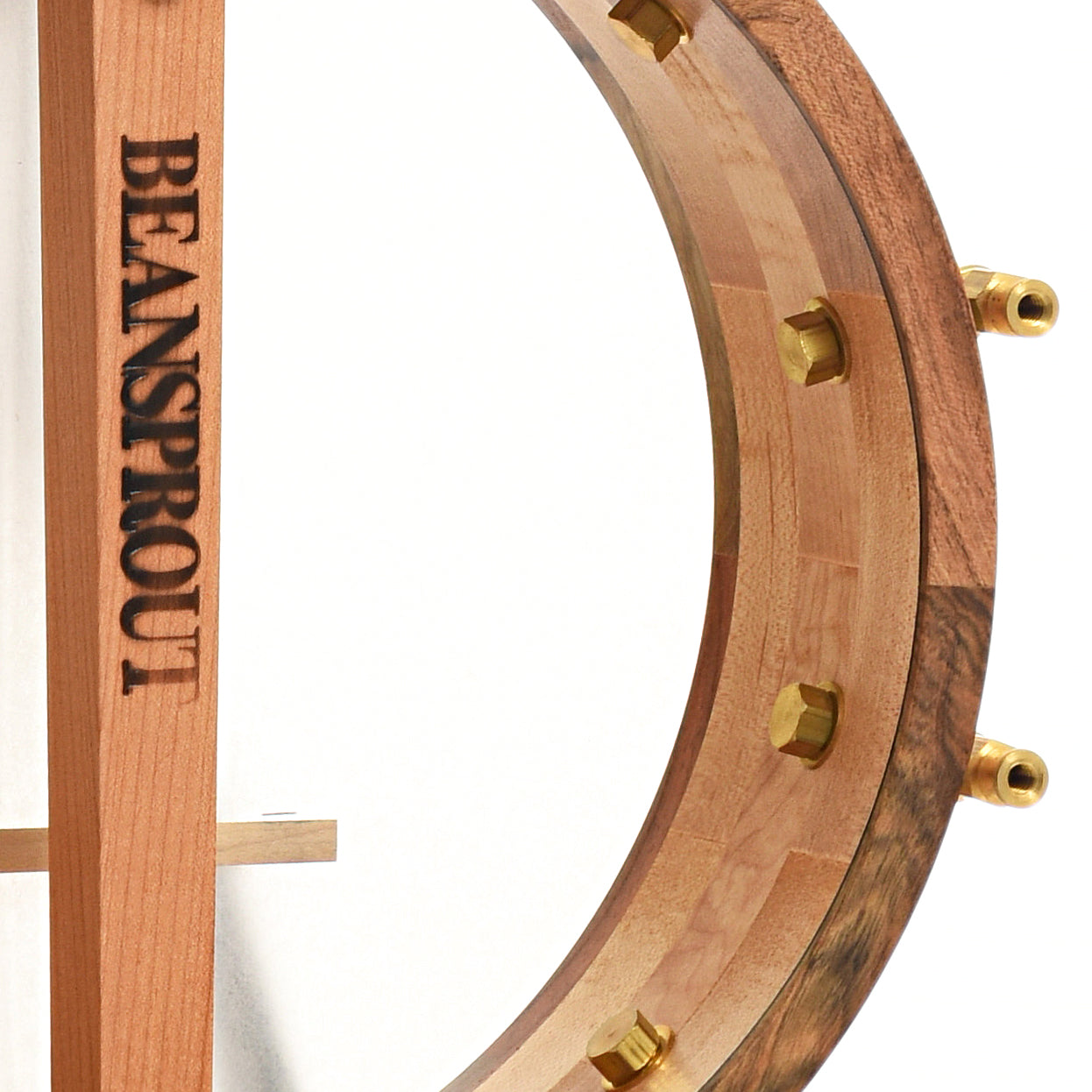 Inside rim of Aaron Keim Beansprout Mini 5-String Openback Banjo