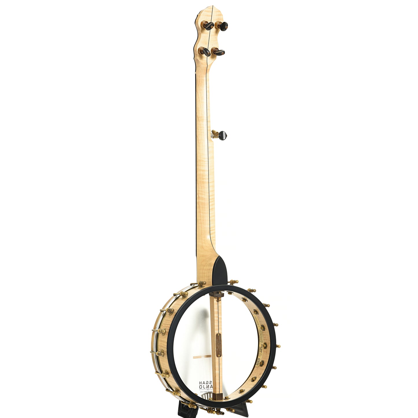 Full back and side of Pisgah Banjo Co. 11" Laydie Openback Banjo