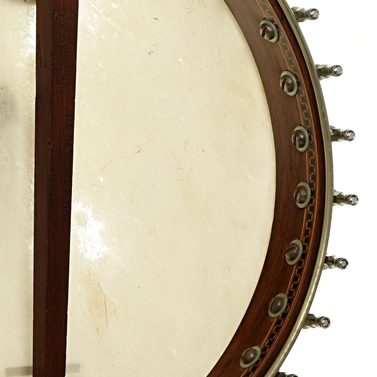 Inside rim of L.B. Gatcomb The Monarch Open Back Banjo