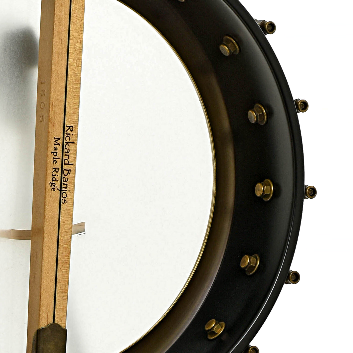 Inside rim of Rickard Maple Ridge 11" Openback Banjo