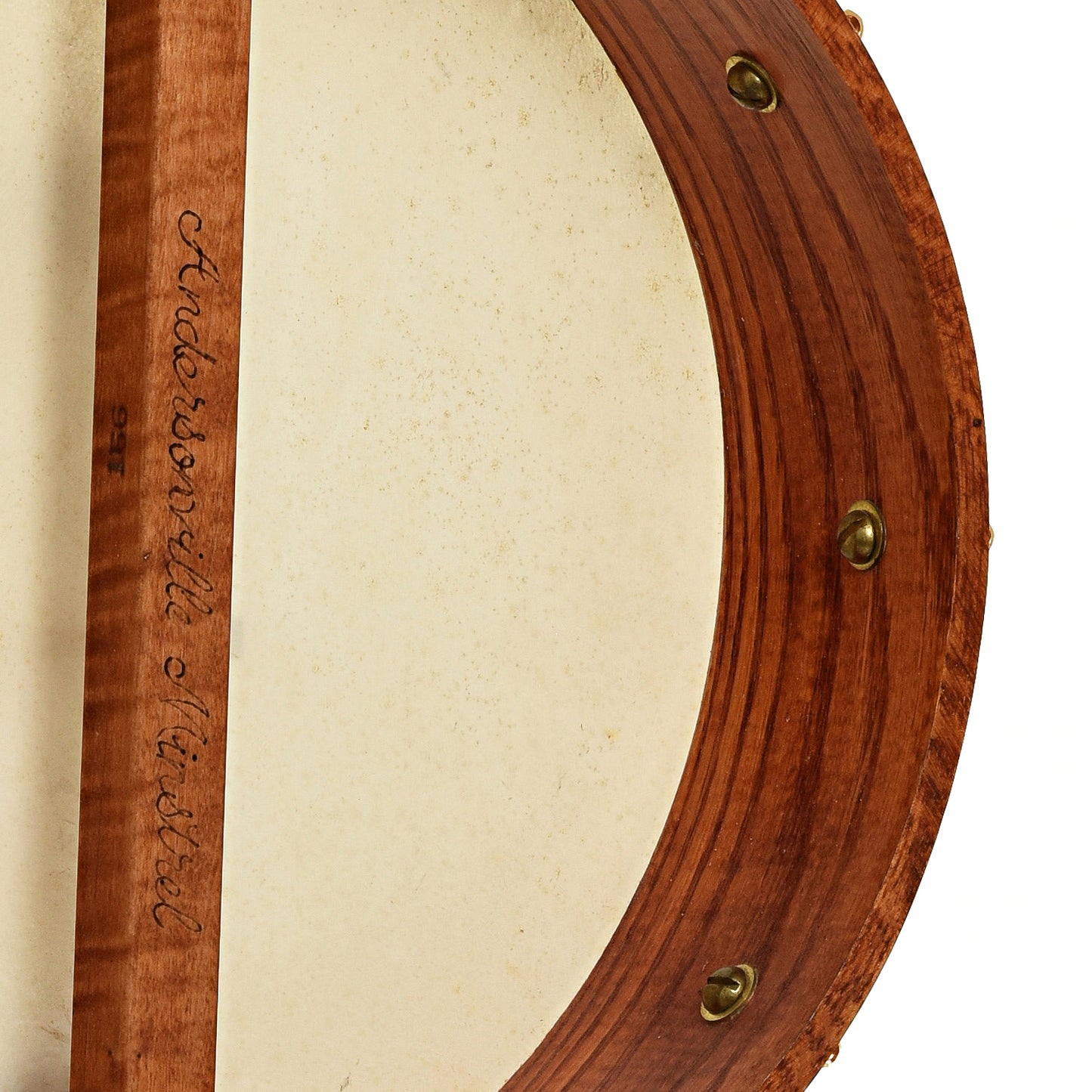Inside rim of Bob Flesher Andersonville Minstrel Banjo 