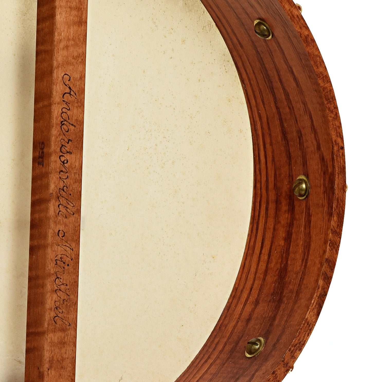 Inside rim of Bob Flesher Andersonville Minstrel Banjo 