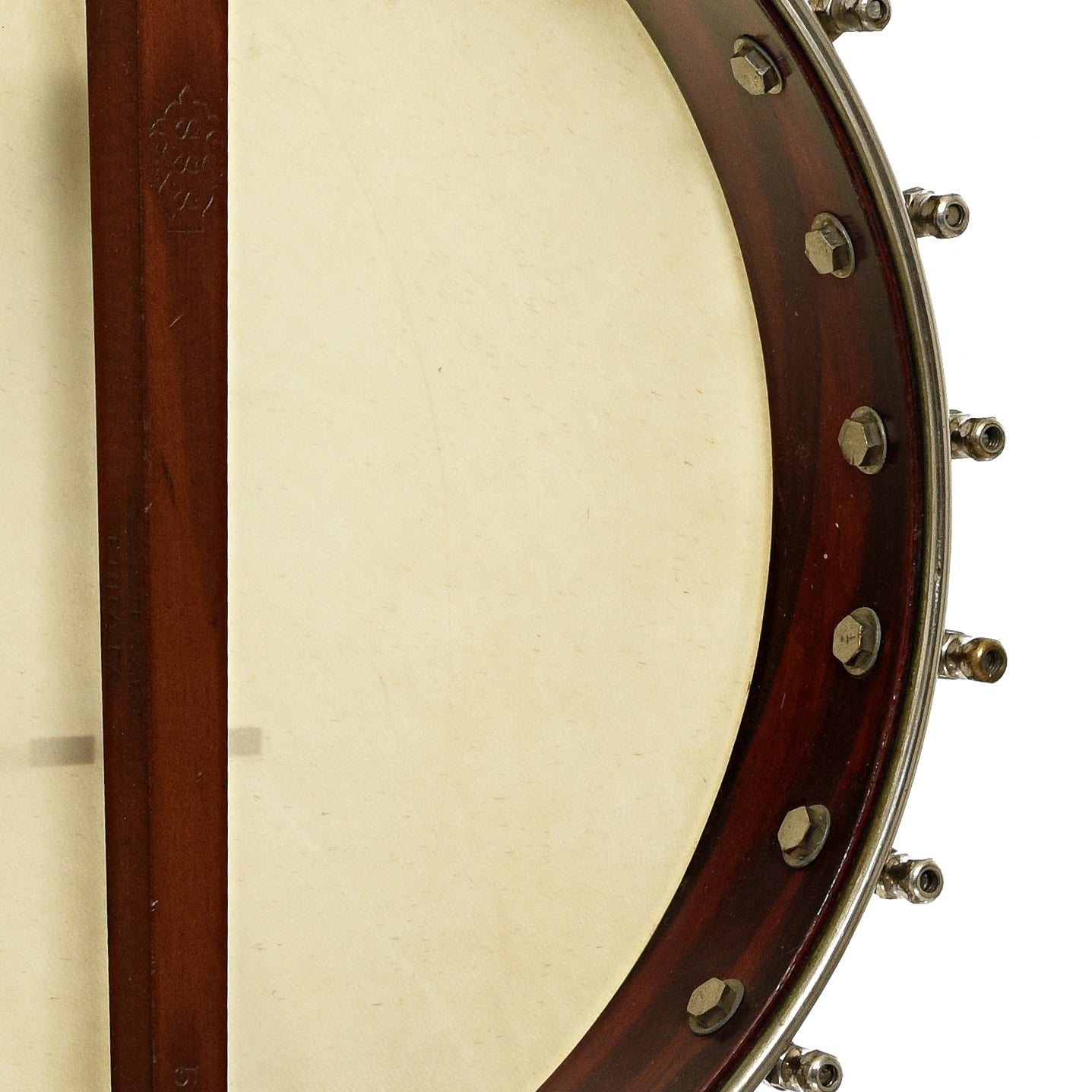 Inside rim of S.S. Stewart Gnome Open Back Banjo 