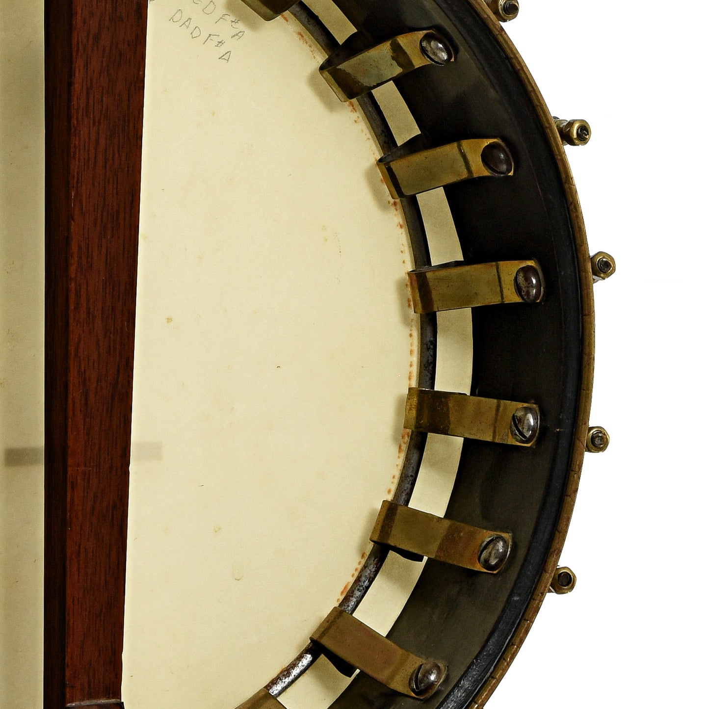 Inside rim of Celebrated Benary Open Back Banjo 