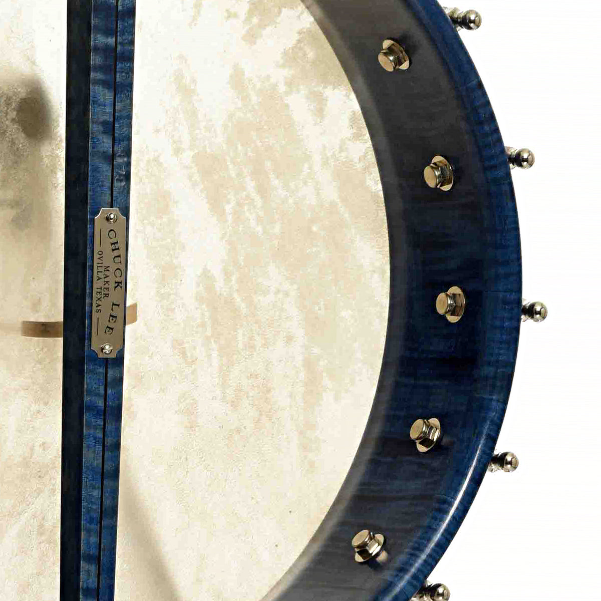 Inside Rim of Chuck Lee Ovilla 12in Openback Banjo & Case, 878