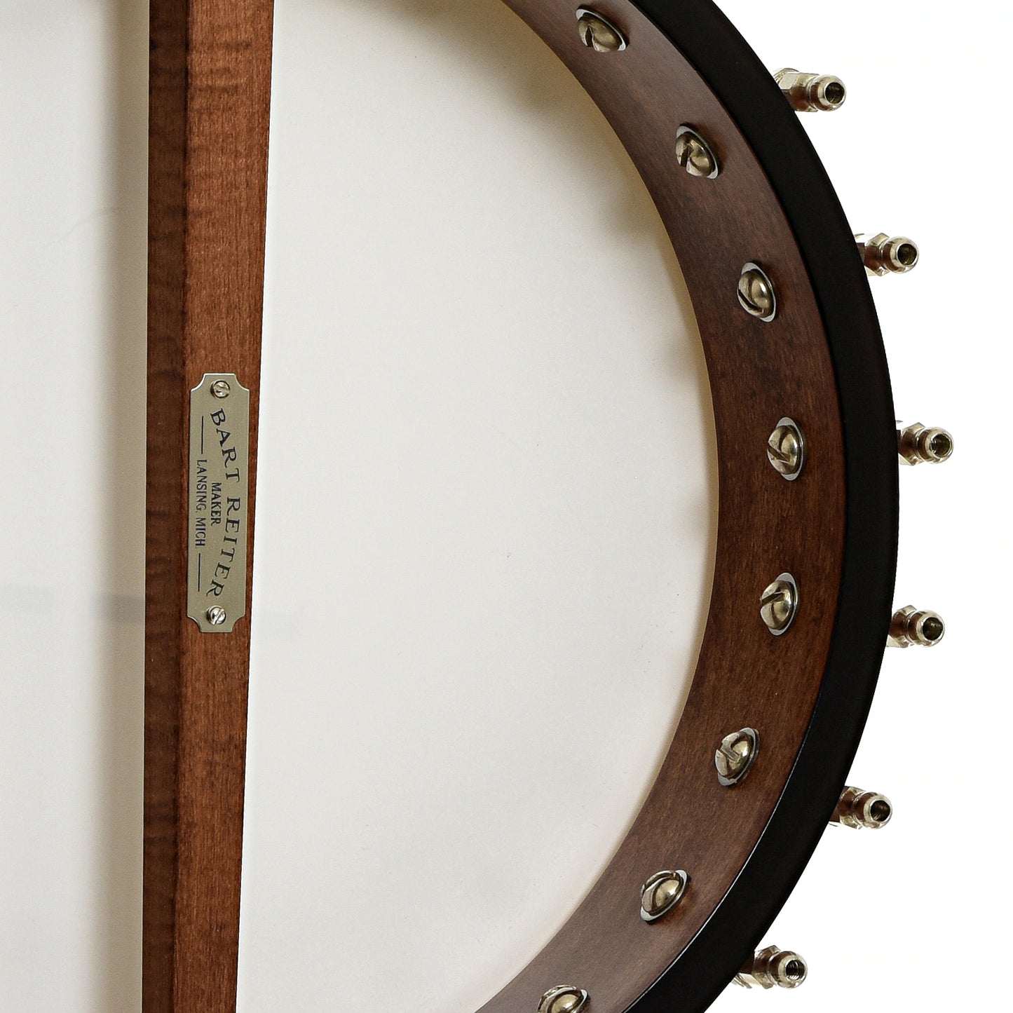 Inside rim of Bart Reiter Standard A-Scale Open Back Banjo 