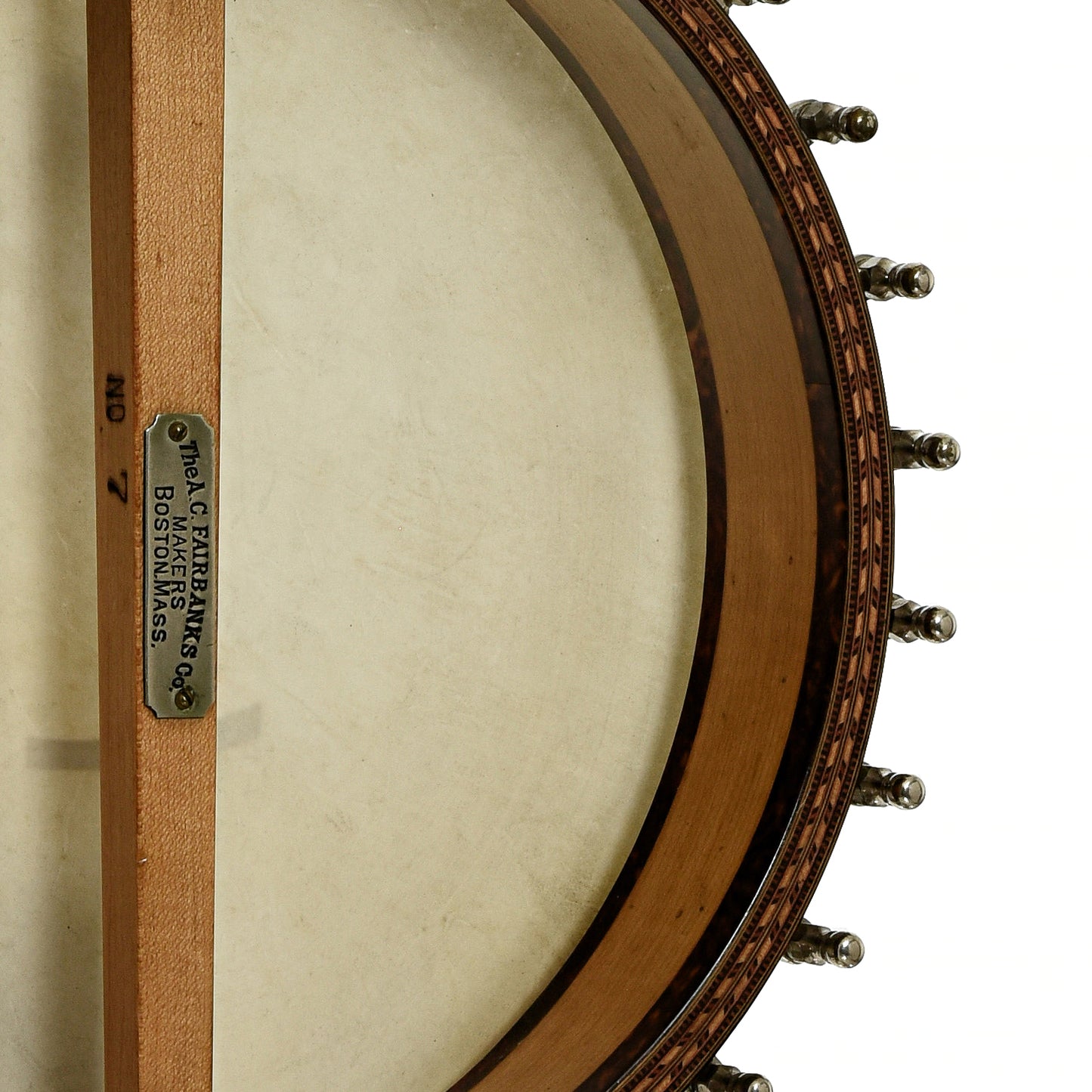 Inside rim of Fairbanks Whyte Laydie No.7 Open Back Banjo