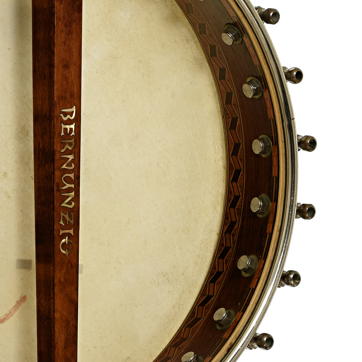 Inside rim of Doug Unger Presentation Open Back Banjo