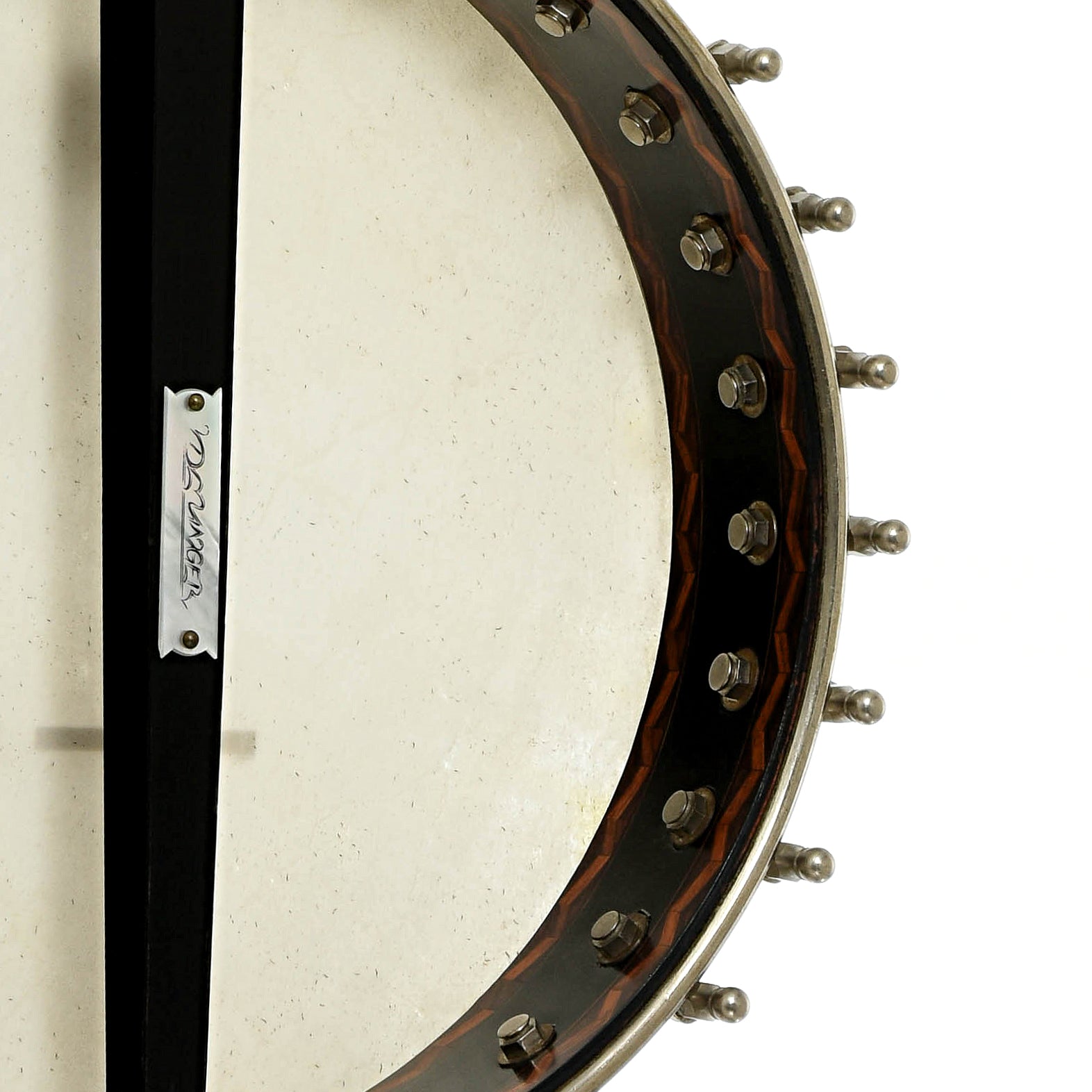 Inside rim of Fairbanks / Unger Conversion Open Back banjo