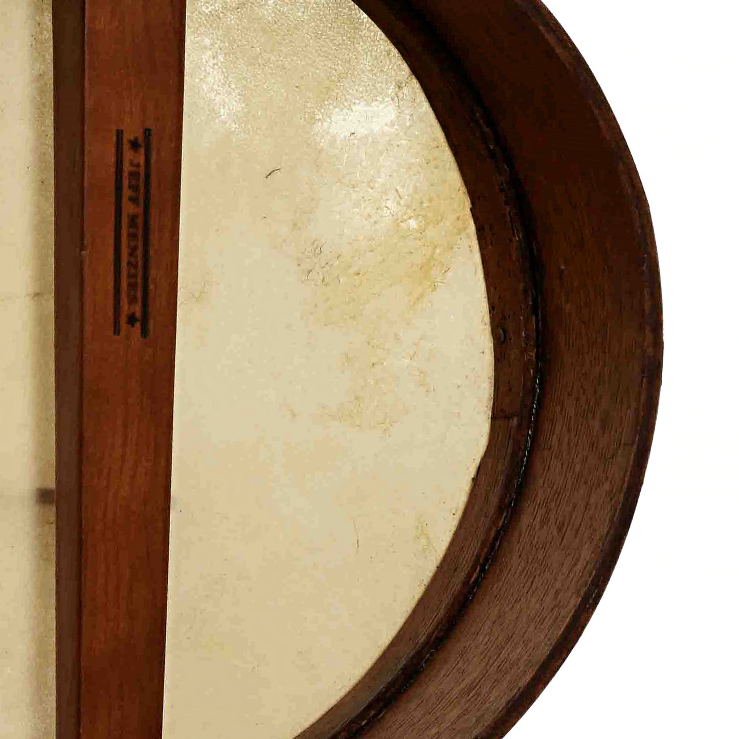 Inside rim of Menzies Mike Seeger Grain Measure Tack Head Banjo 