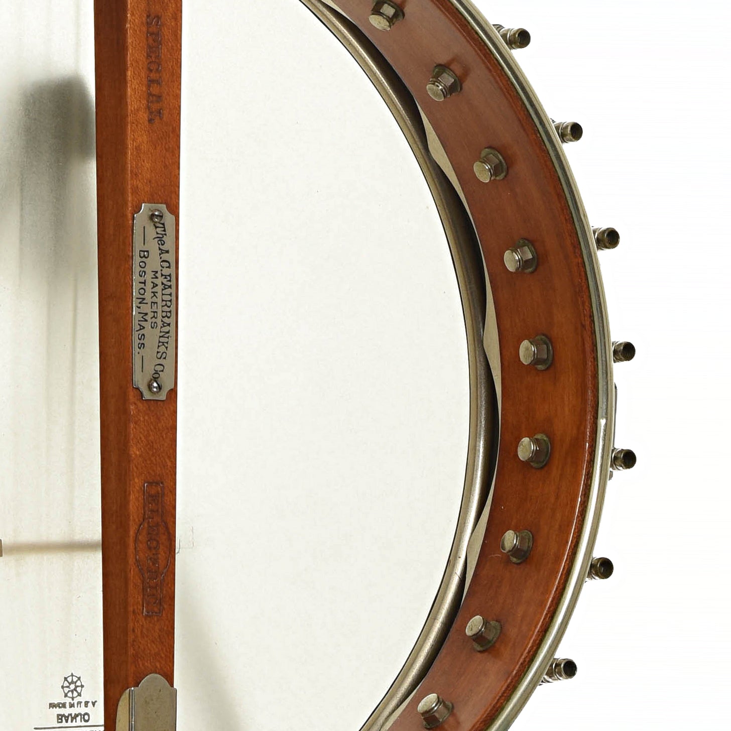 Inside rim of A.C. Fairbanks Special Electric Openback Banjo