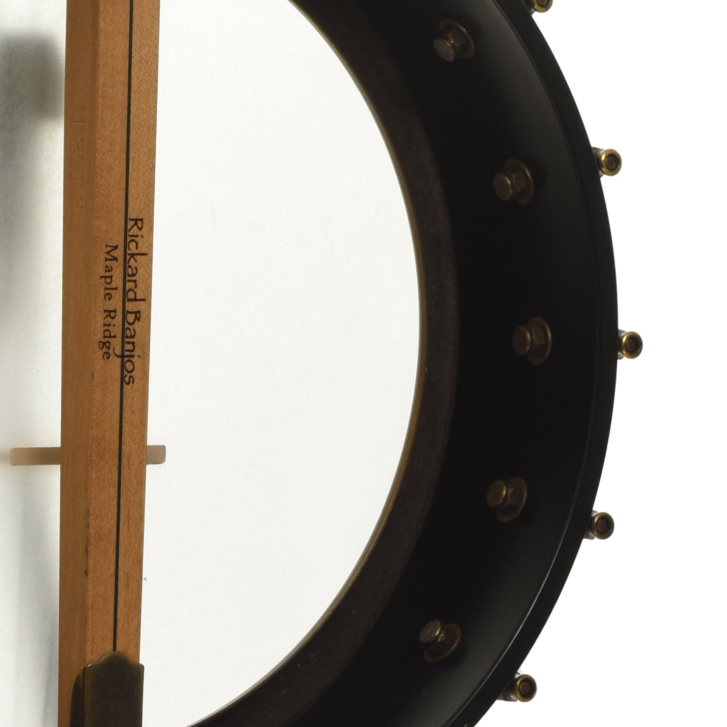 Inside rim of Rickard Maple Ridge 11 in. Openback Banjo