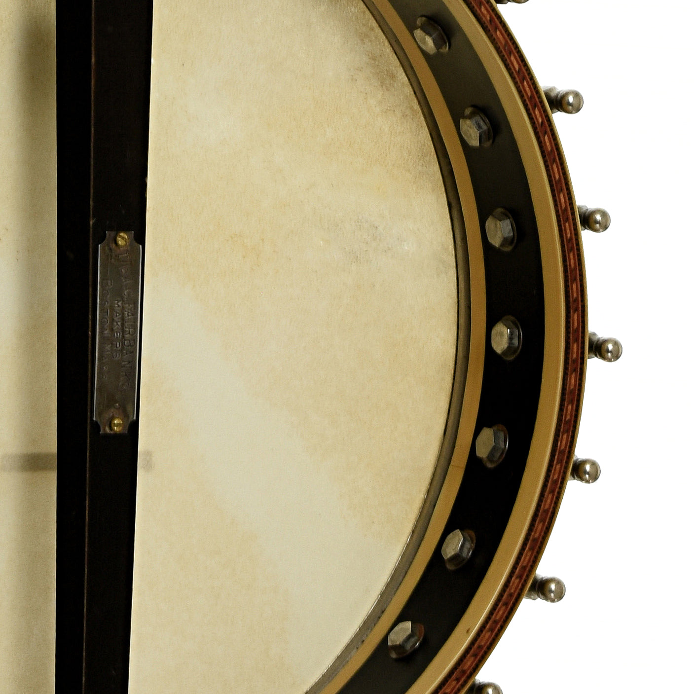Inside rim of Fairbanks No. 0 Custom Open Back Banjo