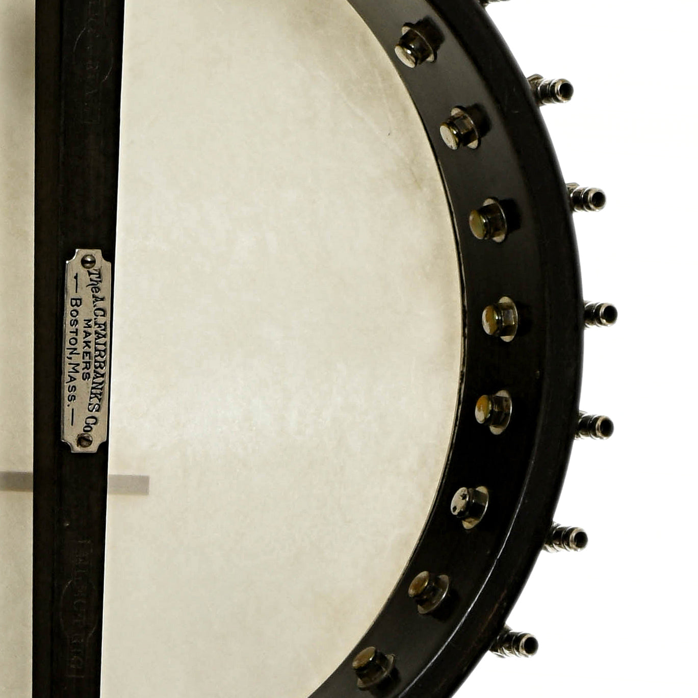 Inside rim of Fairbanks Imperial Electric No.0 Open Back Banjo