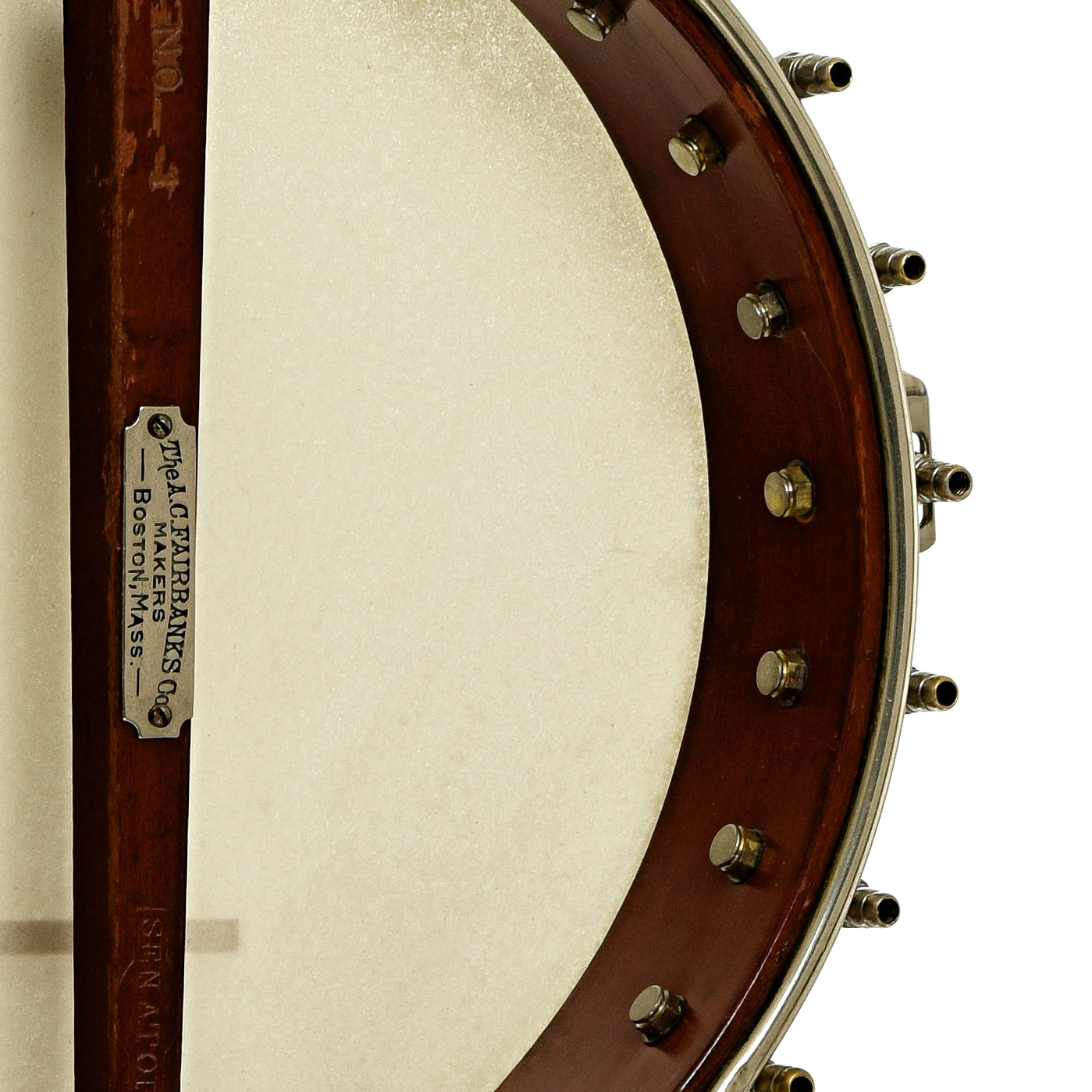 Inside rim of Fairbanks Senator No.1 Open Back Banjo 