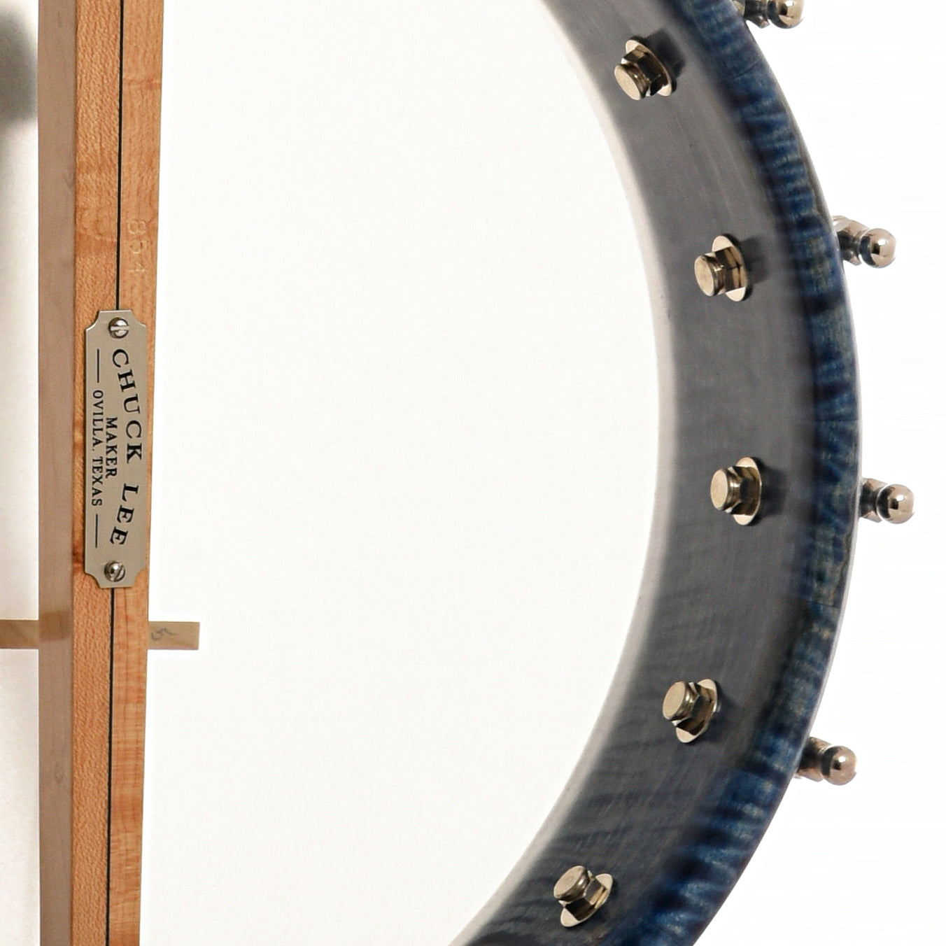 Inside rim of Chuck Lee Custom Lone Star, 11" Rim, Integral Wood Tone Ring