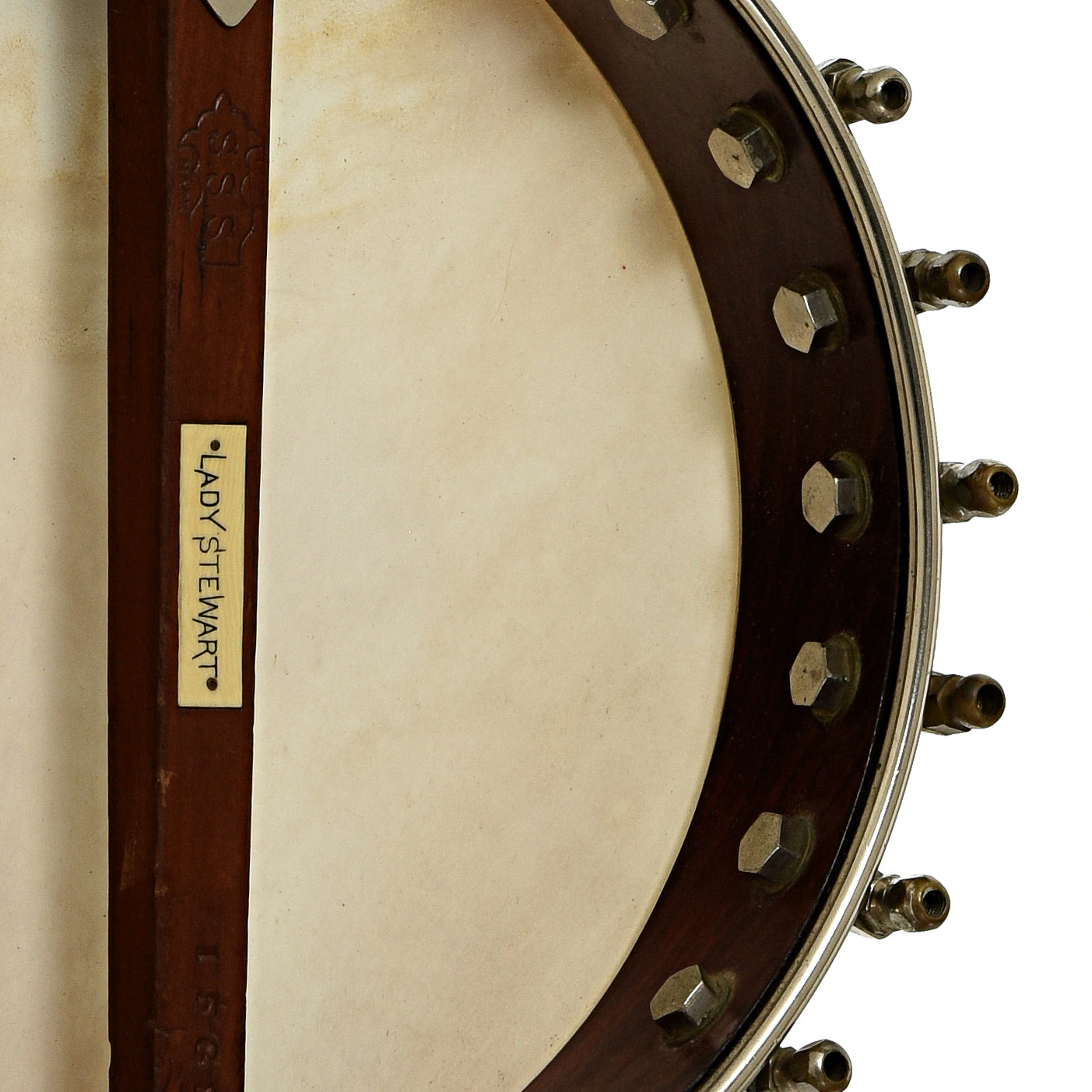 Inside rim of S.S. Stewart Lady Stewart No.2 Openback Banjo