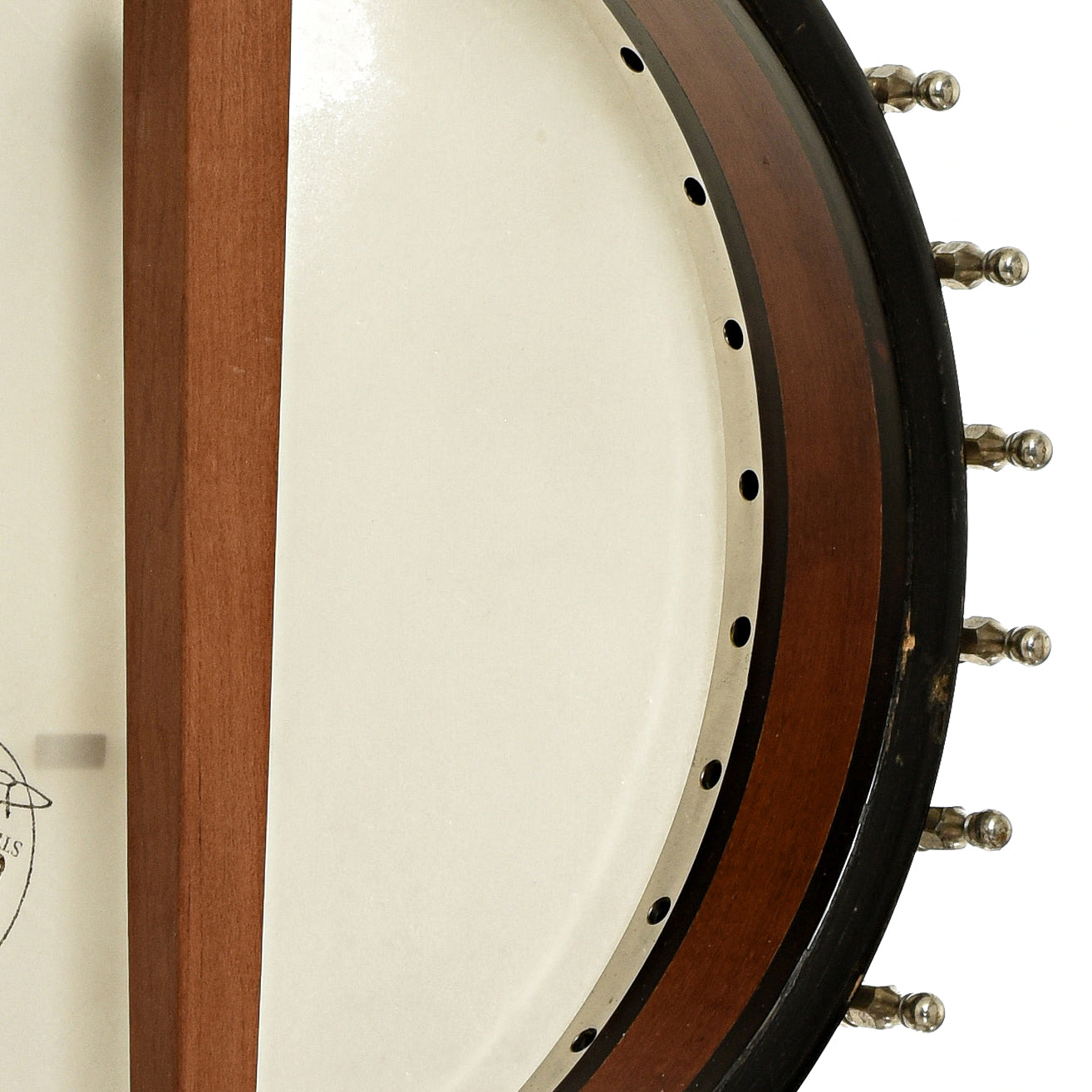 Inside rim of R.M. Anderson Vega Tubaphone Conversion Banjo