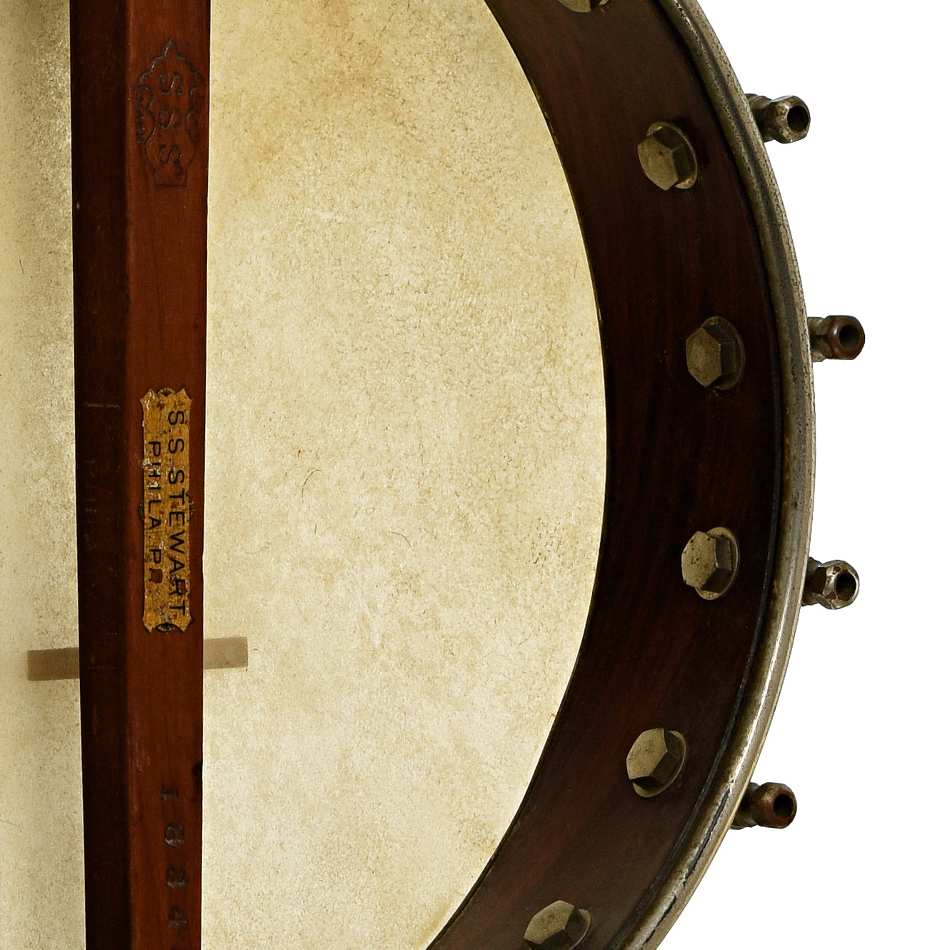 Inside rim of S.S. Stewart American Princess Openback Banjo