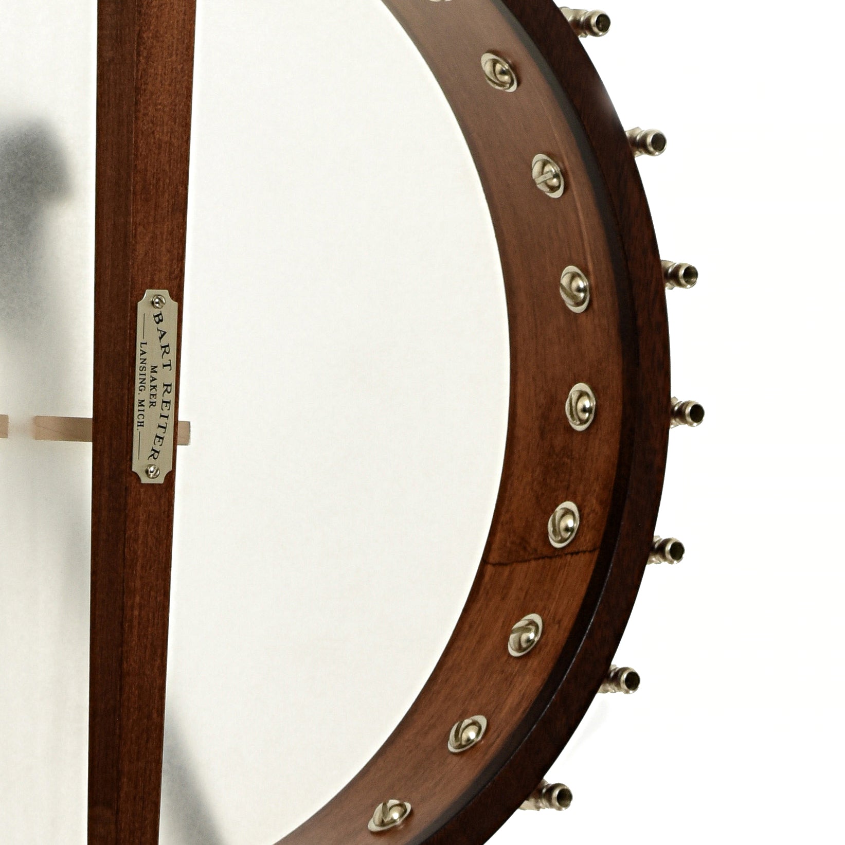 Inside rim of  Bart Reiter Round Peak Open Back Banjo